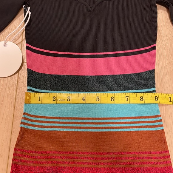 STAUD Clara Stripe Cutout Ribbed Long Sleeve Sweater Dress, sz S - Picture 12 of 15